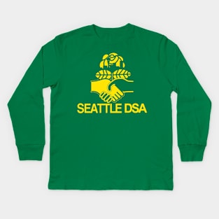 Seattle Socialist Basketball Green Kids Long Sleeve T-Shirt